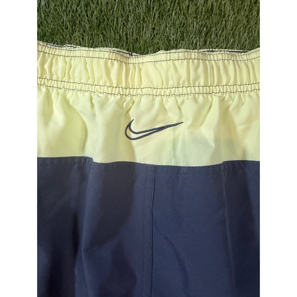 Nike Mens Swim Trunks Grey Neon Yellow Mesh Lined Board Shorts XL - Picture 5 of 7